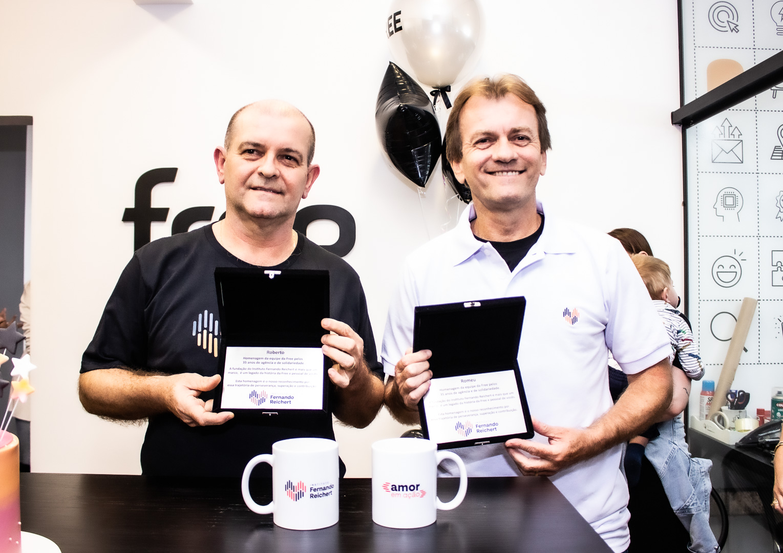 Irmãos e sócios da Free Multiagência, Roberto e Romeu Reichert Roberto e Romeu Reichert