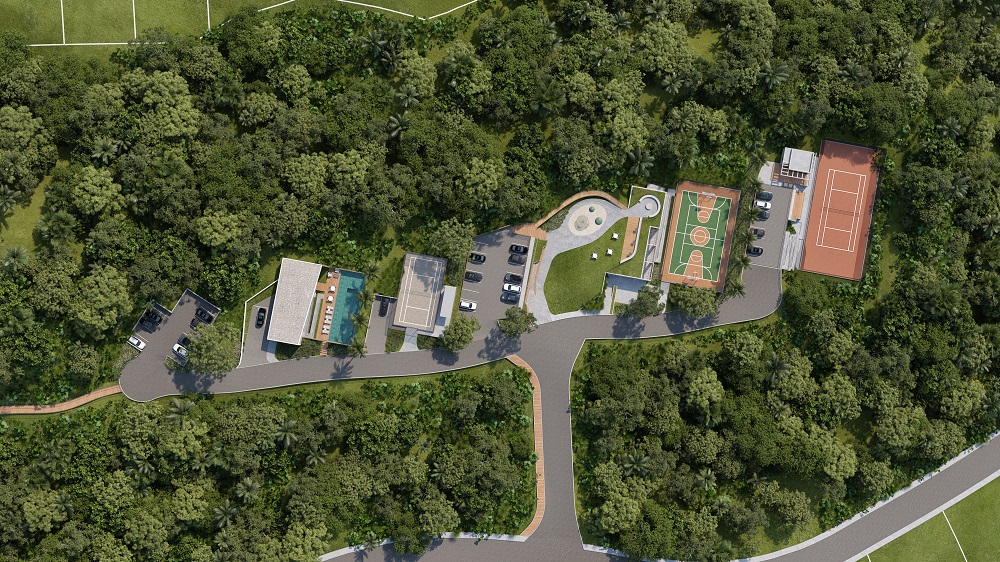 Infraestrutura de apoio conta com espécie de vila com quadras esportivas, piscina e gastropub