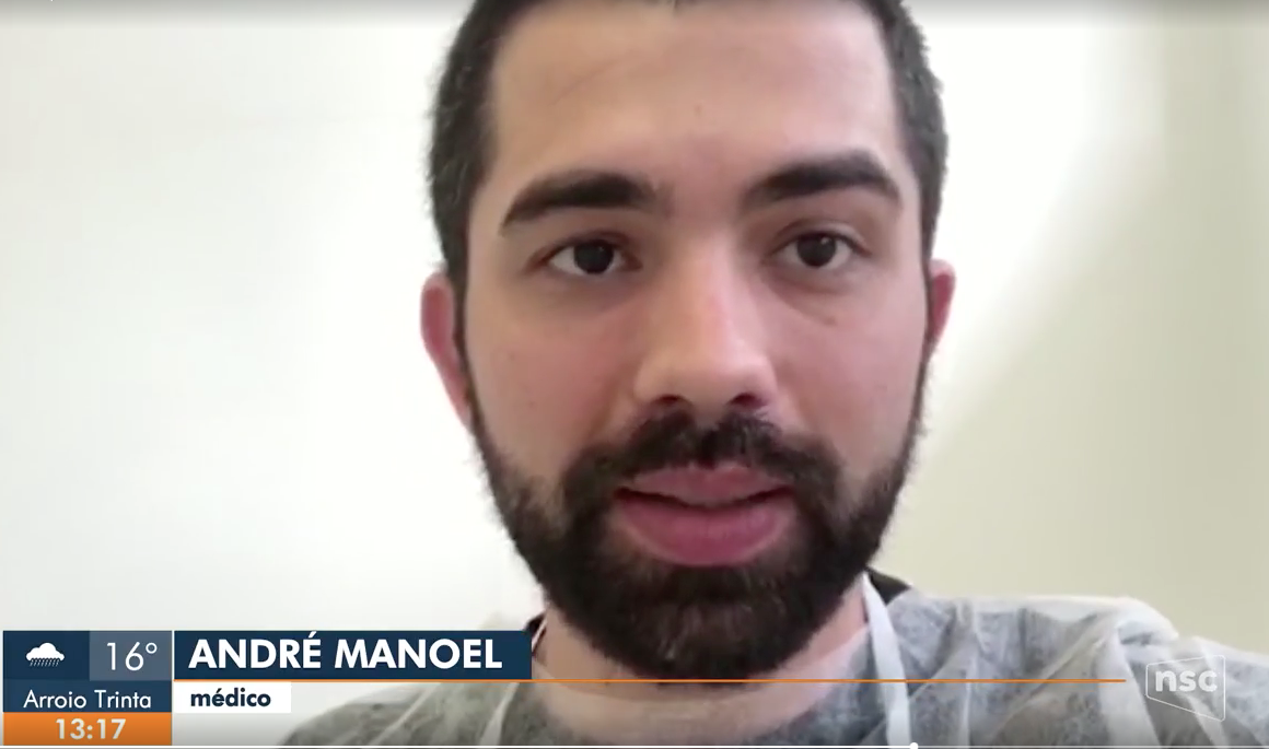 André - diariamente, frente a frente com o vírus. André - diariamente, frente a frente com o vírus.