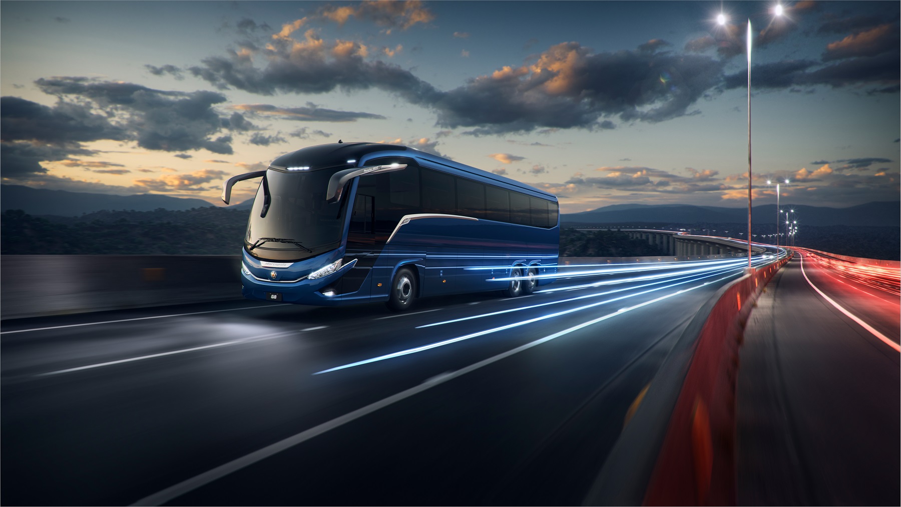 Atenta às necessidades de biossegurança, a nova geração conta com plataforma que torna o transporte mais seguro contra contaminações de vírus e bactérias.  Geração 8 Marcopolo