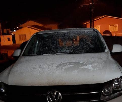 Campos Novos teve neve acumulada pouco depois das 22h desta quarta Campos Novos teve neve acumulada na noite desta quarta