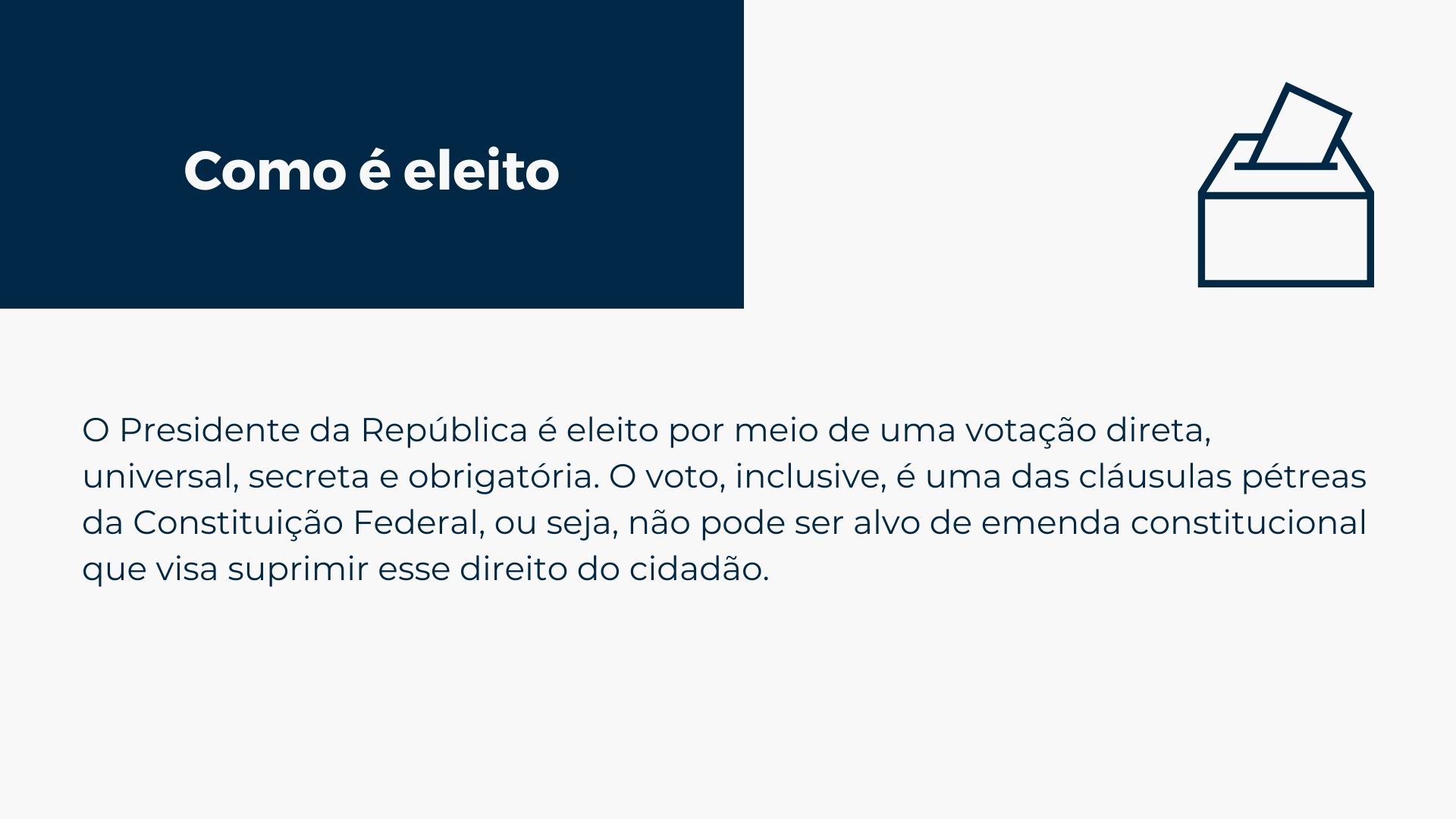 Como o presidente é eleito no Brasil