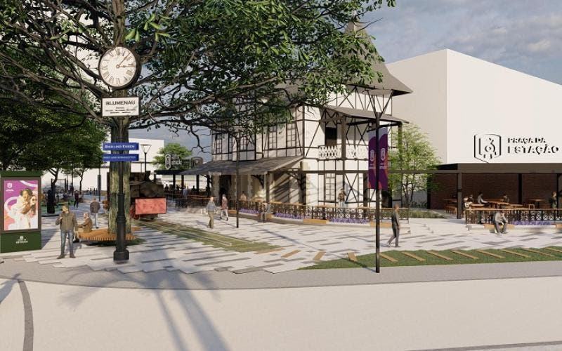 Praça Victor Konder, ao lado da prefeitura, será revitalizada, com comércio e restauração da Macuca Praça Victor Konder, ao lado da prefeitura, será revitalizada, com comércio e restauração da Macuca