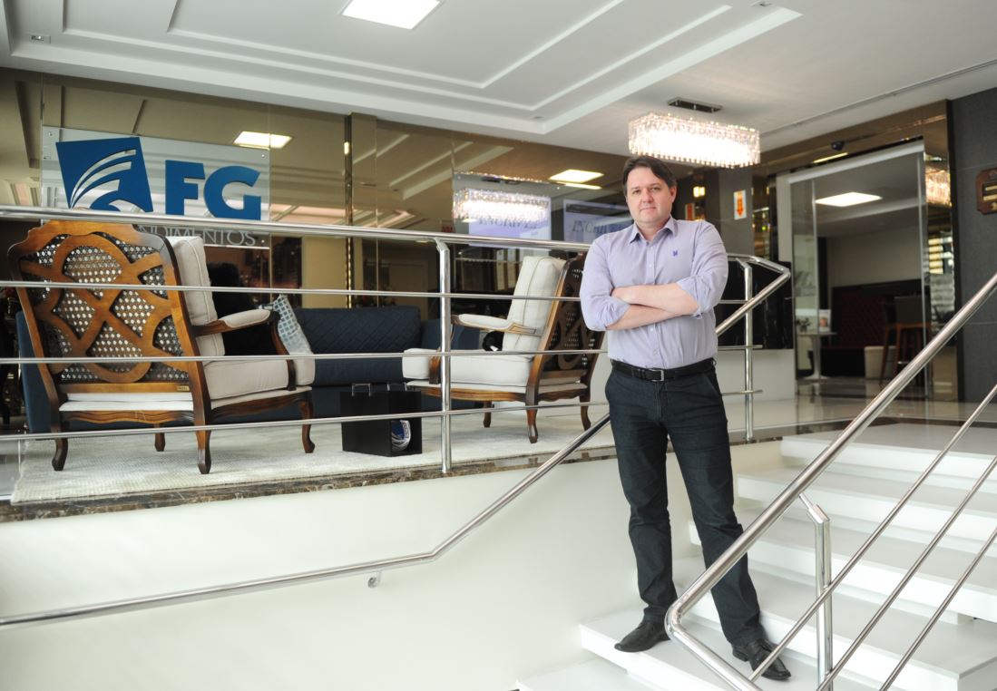 Altevir Baron na sede da empresa