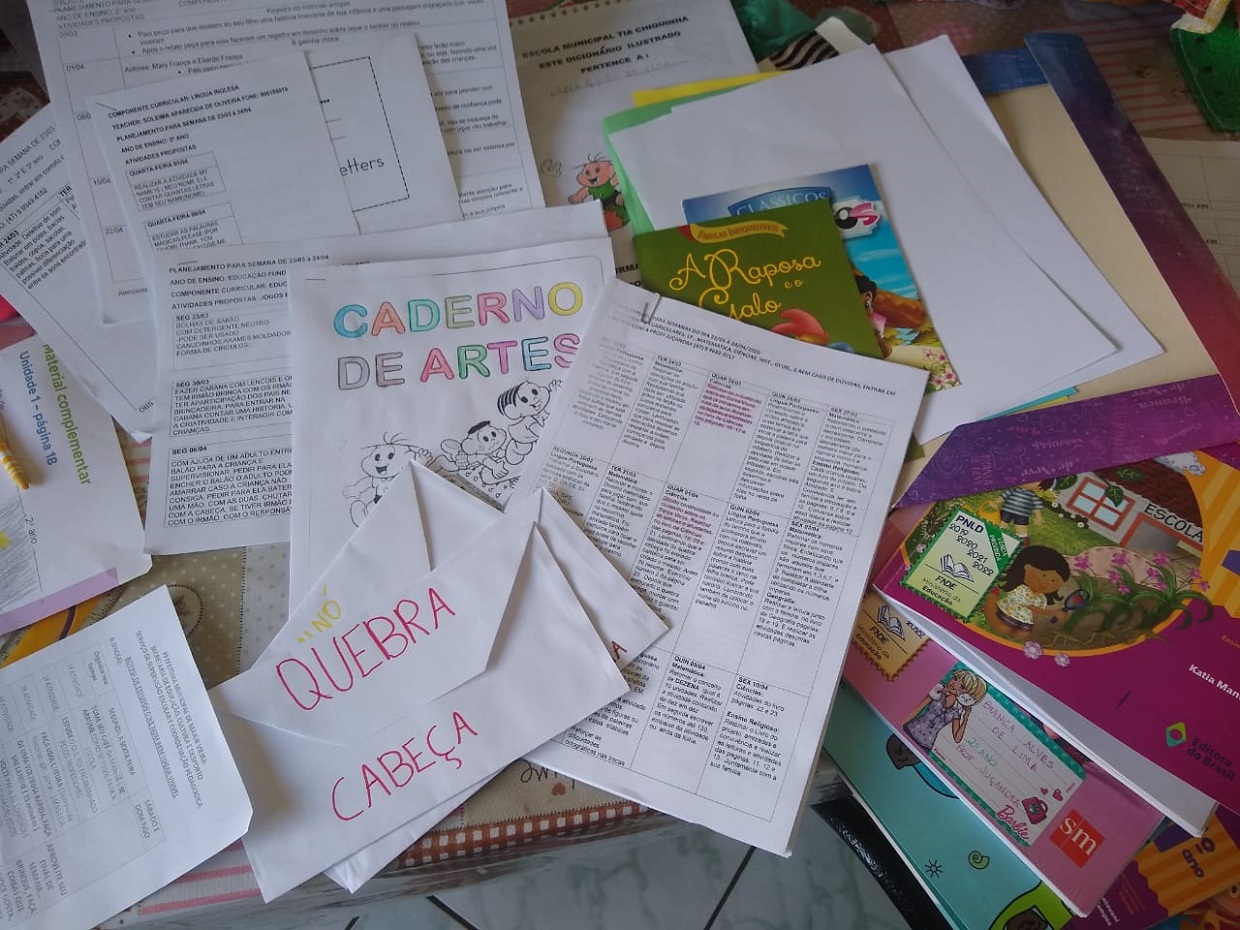 Materiais entregues e atividades sendo realizadas Materiais entregues e atividades sendo realizadas