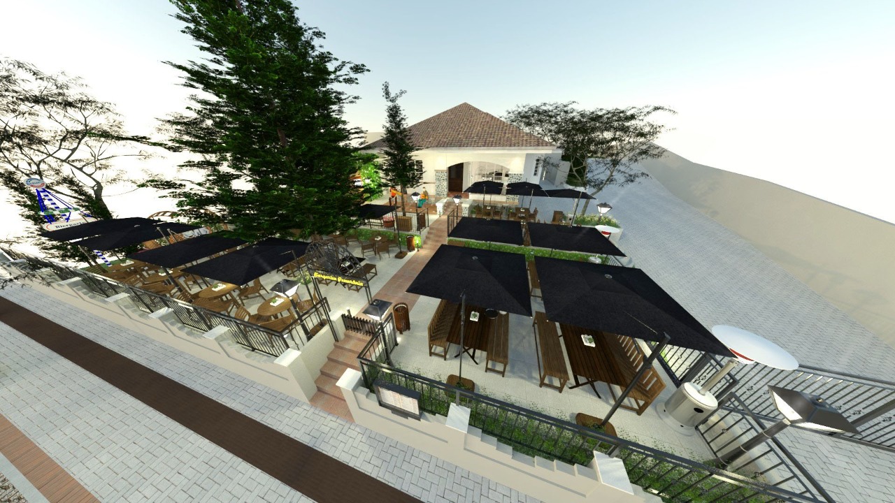 Vista aérea do projeto