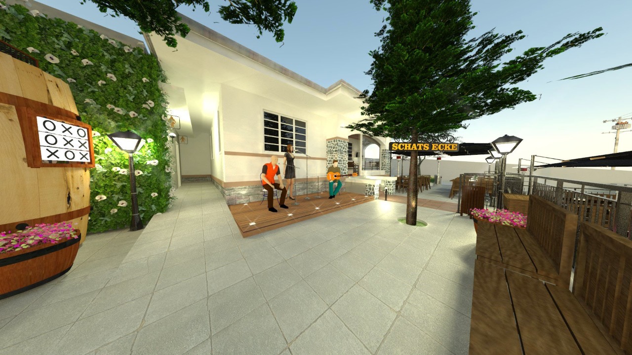 Restaurante terá uma área de Biergarten