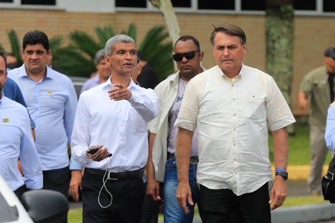 O presidente Jair Bolsonaro nesta quinta (4) em Florianópolis Bolsonaro em Florianópolis