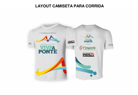Camiseta que será usada pelos corredores Camiseta que será usada pelos corredores
