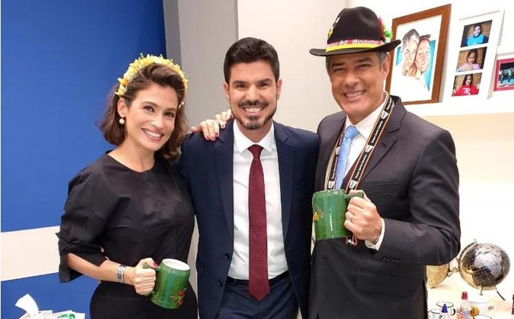 Renata Vasconcellos, Fabian Londero e Willian Bonner Renata Vasconcellos, Fabian Londero e Willian Bonner