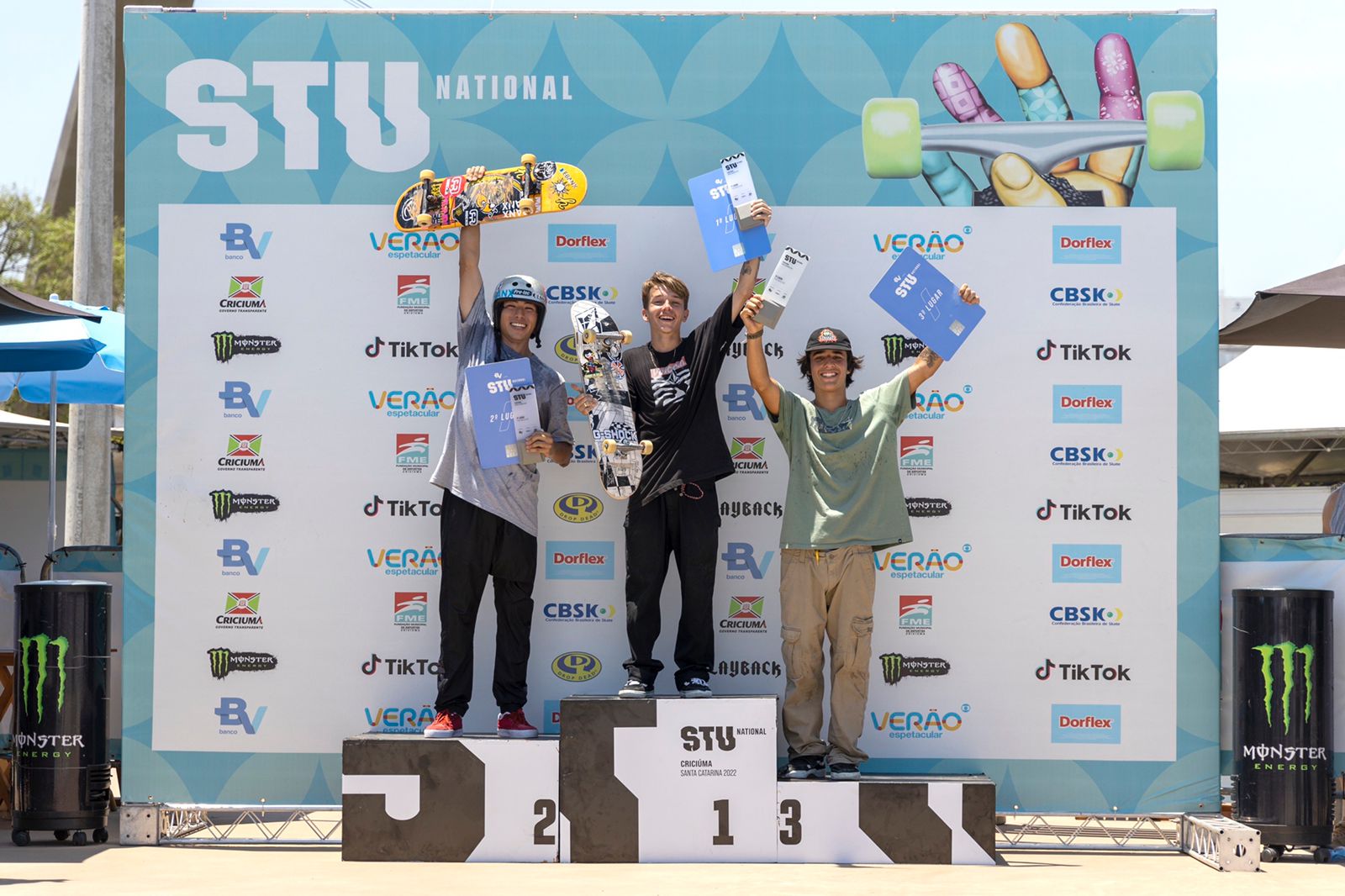 O pódio dos meninos em Criciúma