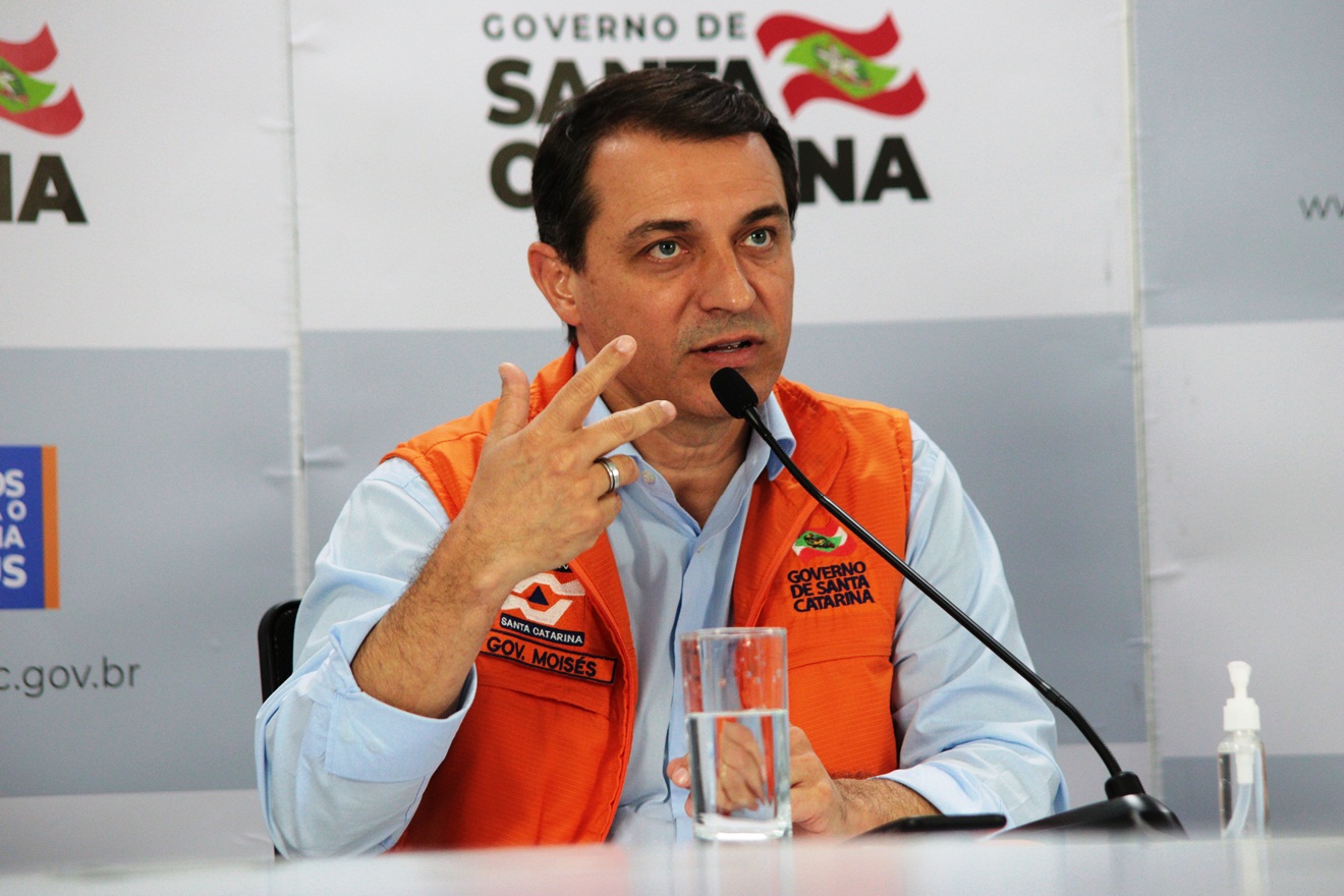 Governador Carlos Moisés da Silva (PSL) durante pronunciamento governador-carlos-moises