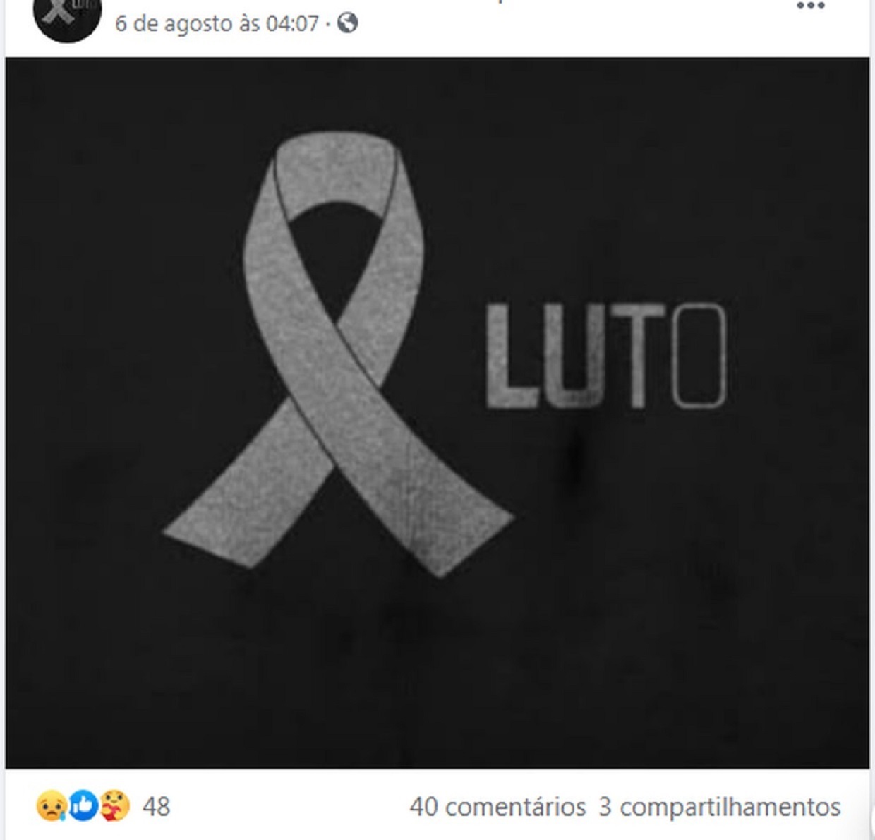 Publicação de Sabrina horas antes de ser assassinada em Joinville