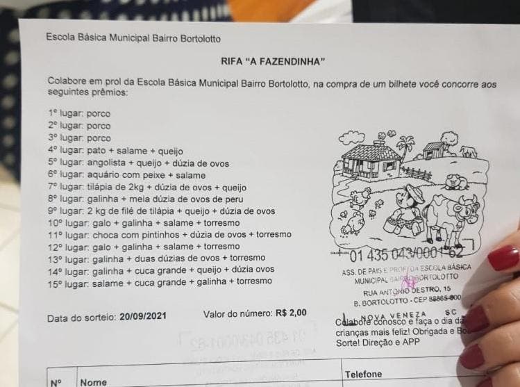 Lista de prêmios da rifa que fez vereadores caírem na risada Lista de prêmios da rifa que fez vereadores caírem na risada