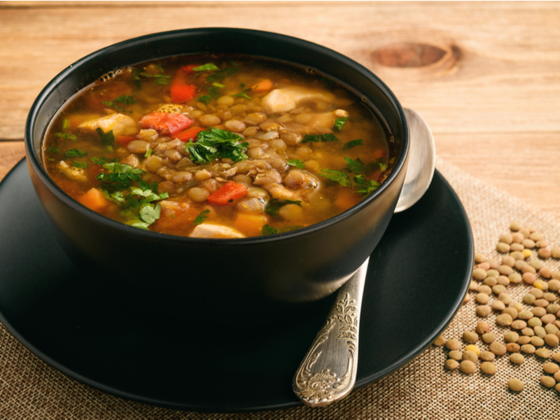Sopa de lentilha Dieta desintoxicante