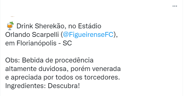 Publicação foi feita na última sexta-feira (9) Drink