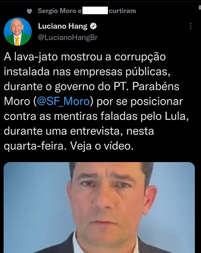 Hang faz aceno a Moro Hang faz aceno a Moro