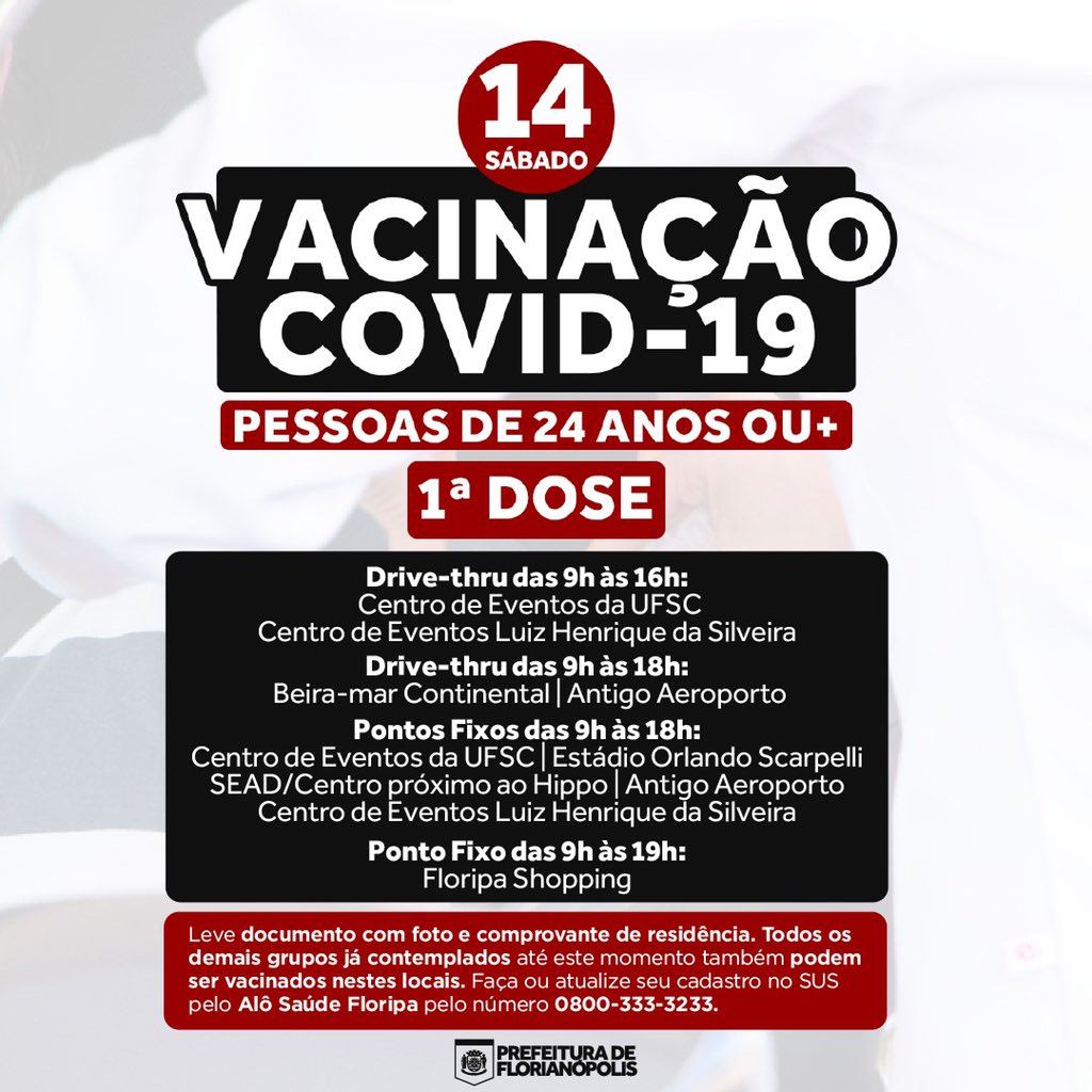 Vacina liberada para 24 anos ou mais Vacina liberada para 24 anos ou mais